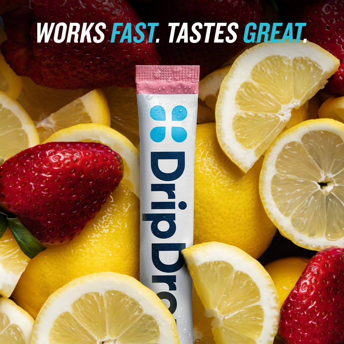DripDrop Zero Sugar Strawberry Lemonade Electrolyte Powder, 8 oz sticks, 32 count U0