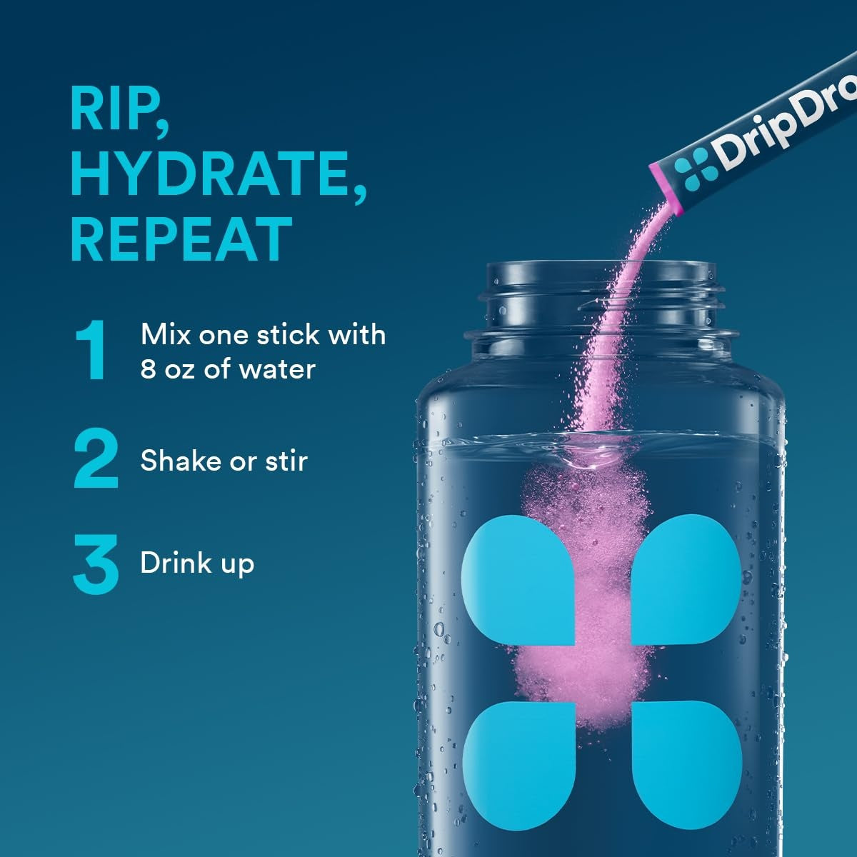 DripDrop Berry Electrolyte Powder, 8 oz sticks, 32 count U3