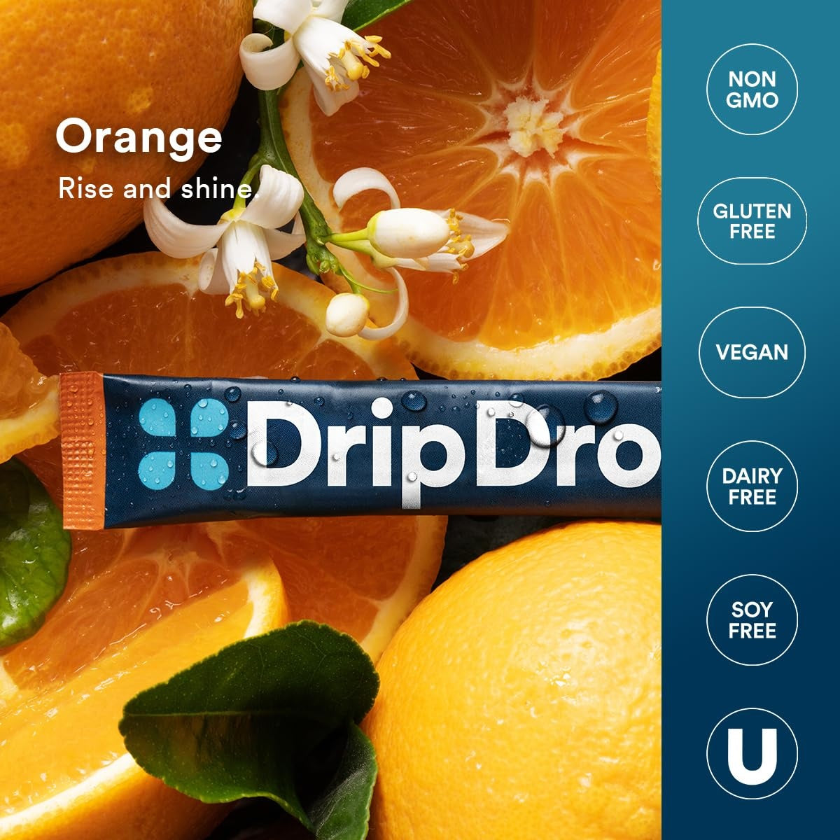 DripDrop Orange Electrolyte Powder, 8 oz sticks, 32 count A0
