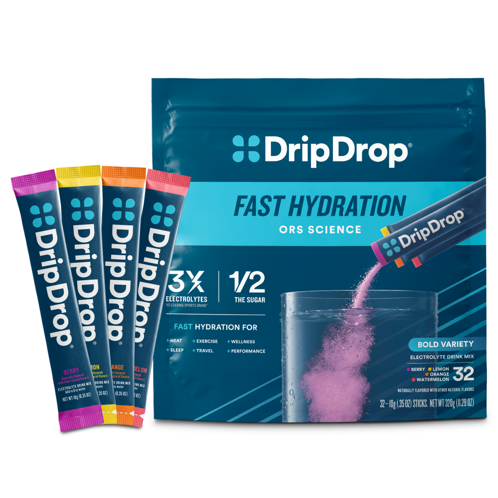 DripDrop Bold Variety Pack Electrolyte Powder, 8 oz sticks, 32 count E9