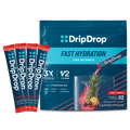 DripDrop Fruit Punch Electrolyte Powder, 8 oz sticks, 32 count D2