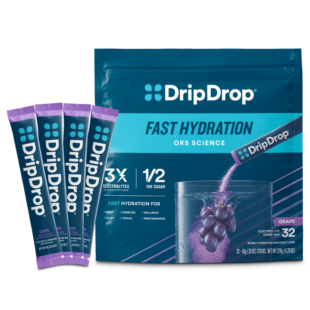 DripDrop Grape Electrolyte Powder, 8 oz sticks, 32 count H0