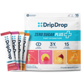 DripDrop Zero Sugar Plus, Watermelon, Tangerine, Tropical Punch, Raspberry Lemonade, 16 oz sticks, 16 count A5