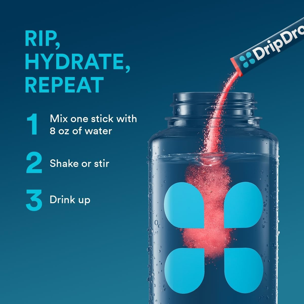 DripDrop Watermelon Electrolyte Powder, 8 oz sticks, 32 count P6
